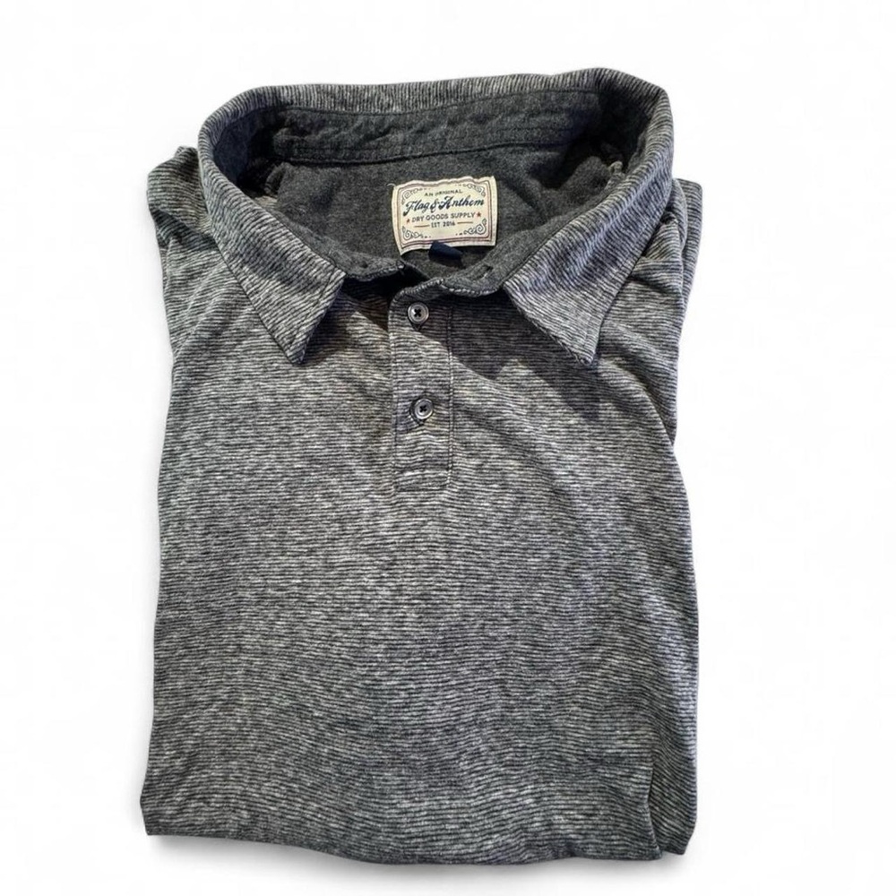 Flag & Anthem Men’s Grey and Black Polo shirt, 3XL